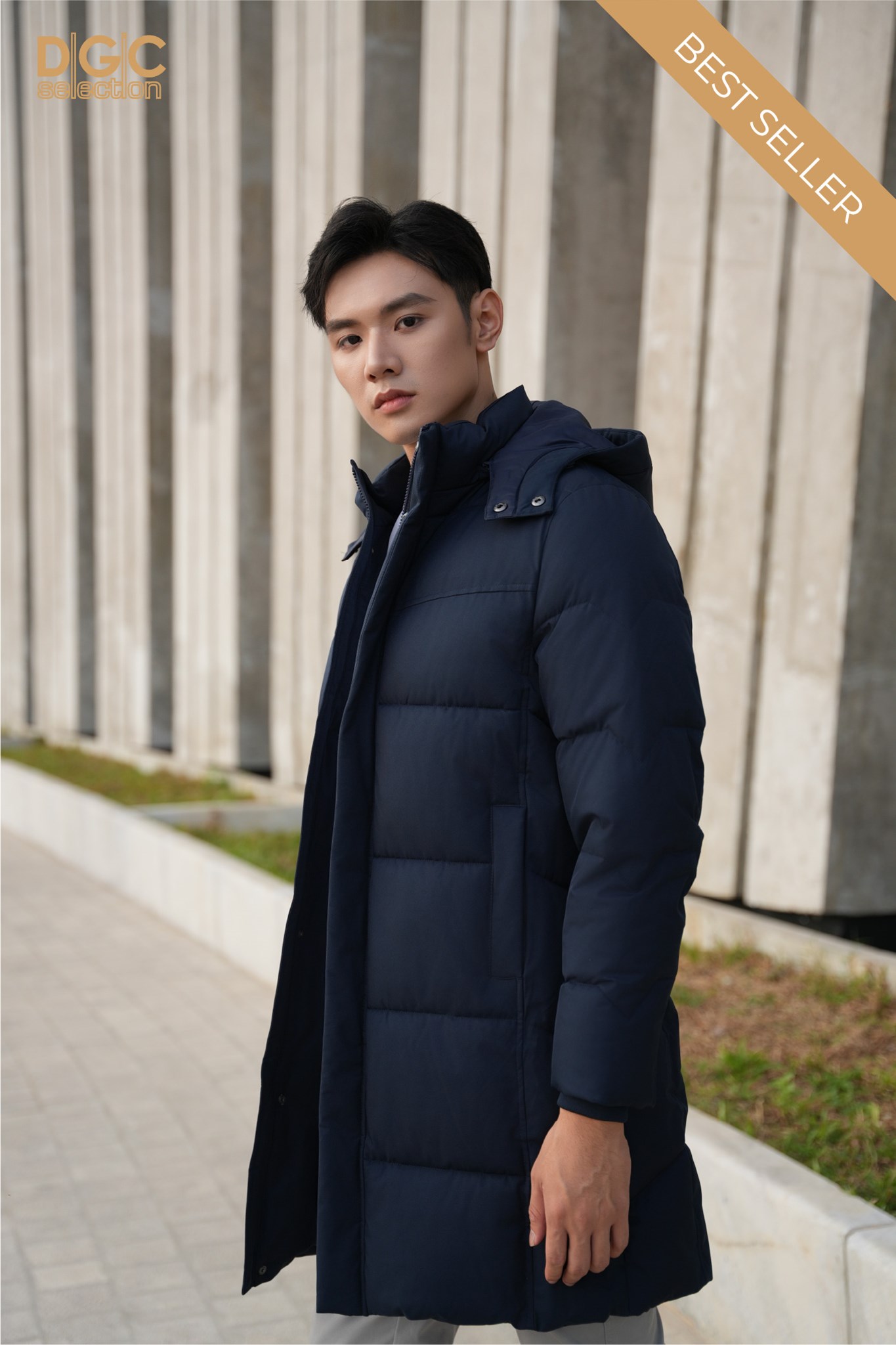 WAJKBD200M - XANH THAN Ảnh của Áo jacket 3 lớp dáng dài